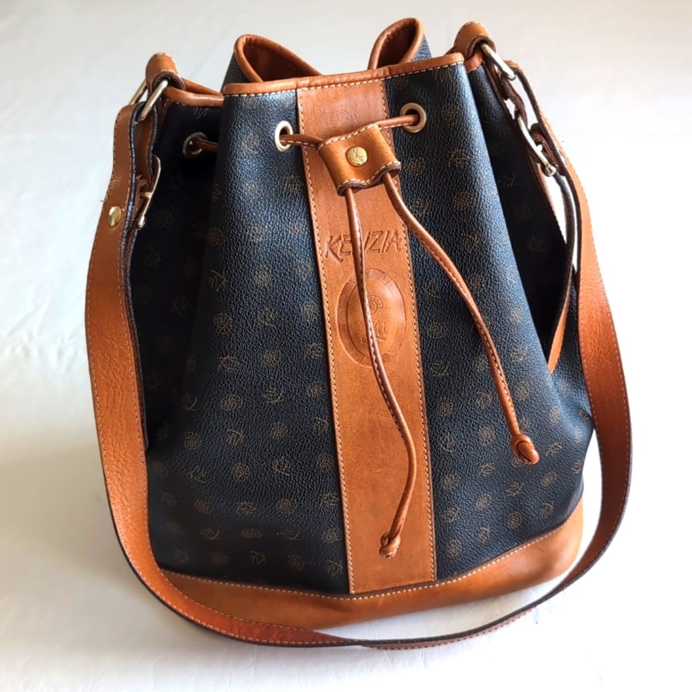 Kenzia Vintag Genuine Italian Made Leather Bucket Crossbody/Shoulder Bag…